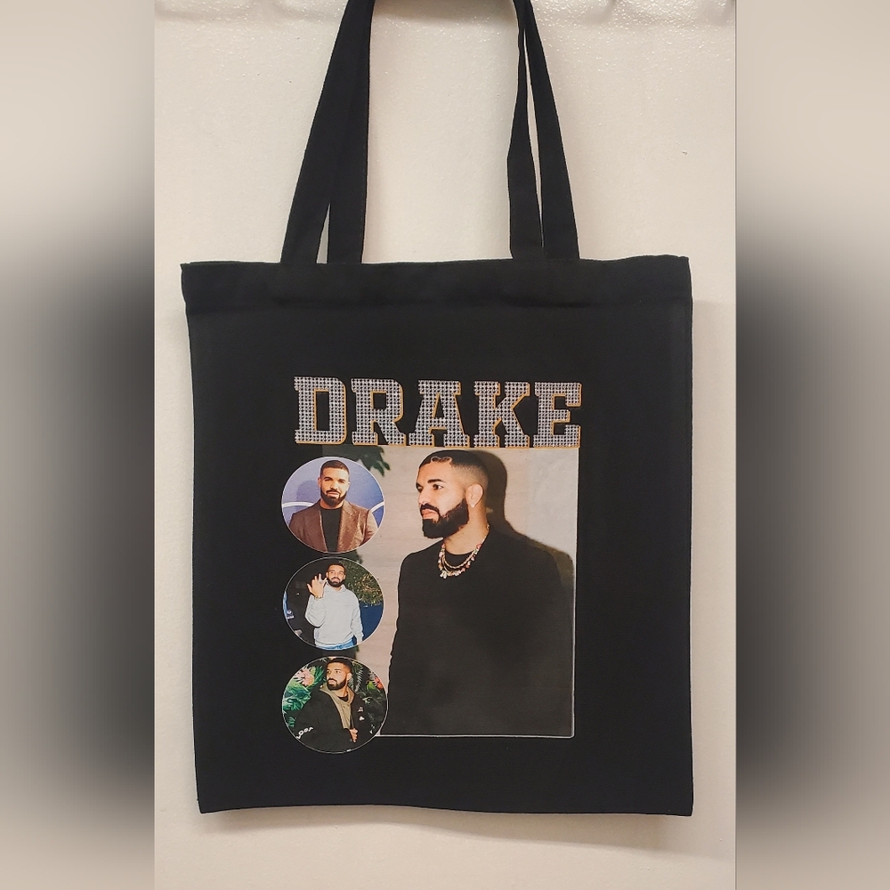 Drake Music Fan Custom Tote Bag Black Hip hop rap Graphic